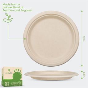 img 3 attached to 🌱 Environmentally Friendly 100% Compostable Paper Plates [9 in.] – 150 Disposable Plates by Ecovita: Sturdy, Tree Free, Liquid and Heat Resistant Alternative to Plastic or Paper Plates