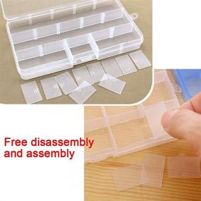 img 2 attached to 📦 Millie Plastic Grid Storage Organizer Box for Jewelry Beads Earrings, Fishing Hooks, and Small Accessories – Adjustable Dividers, Clear Grids, Compact Size (4 Pack)