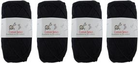 img 4 attached to Cotton Select Fine Sport Weight Yarn - 100% Cotton - 4 Skeins - Col 001 - Witching Hour Black