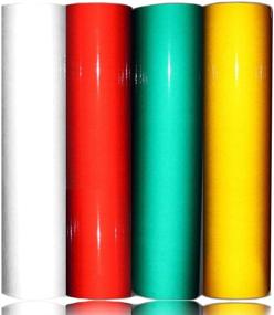 img 4 attached to Рефлектирующие виниловые листы Turner Moore Edition - винил с клеевым слоем размером 12x12 дюймов, стикеры, наклейки, декали, знаки, адресные и почтовые наклейки - 4 штуки (белый, красный, зеленый, желтый)