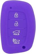 🔮 segaden силиконовый чехол-протектор для ключа hyundai 4 button smart remote fob cv4112 - фиолетовый скин-чехол логотип