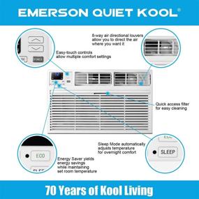 img 1 attached to Efficient Cooling and Heating in One: Emerson Quiet Kool EATE14RD2T 230V 14K BTU Through The Wall Heat & Cool Combo AC with Remote Control