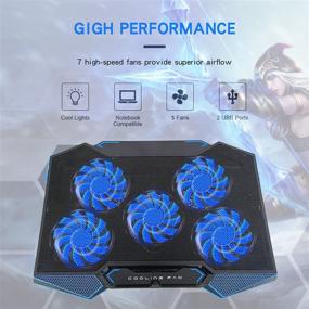 img 3 attached to 🎮 Ultimate Gaming Laptop Cooler Pad: 17.3 Inch Cooling Pad, Adjustable Height, 5 Quiet Fans, 2 USB Ports for Optimal Performance!