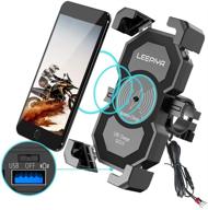🏍️ upgraded motorcycle phone mount with wireless charger - 15w qi fast charging cell phone holder for motorcycle atv boat snowmobile - compatible with iphone 12 11 xs max xr x 8 8p samsung logo