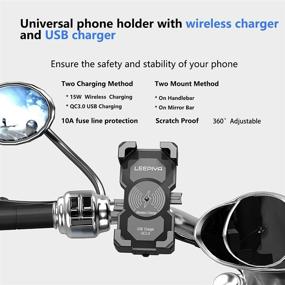 img 3 attached to 🏍️ Upgraded Motorcycle Phone Mount with Wireless Charger - 15W Qi Fast Charging Cell Phone Holder for Motorcycle ATV Boat Snowmobile - Compatible with iPhone 12 11 Xs MAX XR X 8 8P Samsung