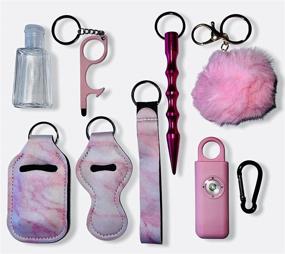 img 1 attached to 🔑 Empowerment and Protection: Essential Self Defense Keychain Set for Women and Kids with Personal Alarm - (9 Pieces, Pink)