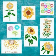 🌻 8pcs sunflower and camomile stencils for wood painting - diy fall thanksgiving farmhouse home art crafts, 2 sizes logo