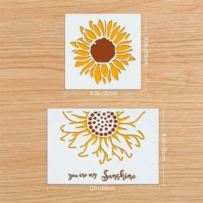 img 3 attached to 🌻 8PCS Sunflower and Camomile Stencils for Wood Painting - DIY Fall Thanksgiving Farmhouse Home Art Crafts, 2 Sizes