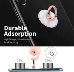 img 1 attached to Улучшенный держатель для телефона: держатель с LANETNCY Grip Stand 📱 с вращением на 360° и удерживающим креплением для пальца - 2 шт.