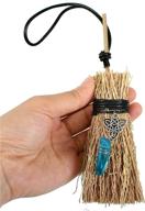 🧹 enchanting crystal witch wiccan altar broom: mini wicca car trim pendant crystal wand points for healing, home, and halloween decor logo