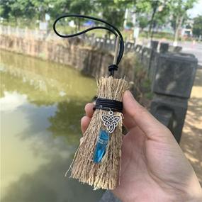 img 3 attached to 🧹 Enchanting Crystal Witch Wiccan Altar Broom: Mini Wicca Car Trim Pendant Crystal Wand Points for Healing, Home, and Halloween Decor