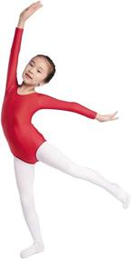 img 2 attached to 🤸 Aoylisey Girls' Team Basic Long Sleeve Leotard: Gymnastics, Ballet, Dance Bodysuits (2-12 Years)