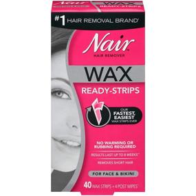 img 4 attached to 💆 Nair Hair Remover Wax Ready-Strips for Facial Hair & Bikini Area, 40 CT