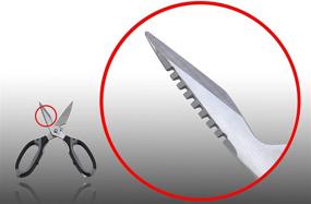 img 1 attached to 🔪 ZHEN 9-inch Heavy-Duty Multi-Purpose Utility Kitchen Shears - High Carbon Steel, 6-in-1 Scissor