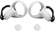 🎮 vrbrother controller grip cover for oculus quest 2 - accurate signal holes, anti-throw hand strap with adjustable wrist knuckle strap - vr accessory in white logo