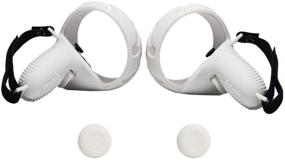img 4 attached to 🎮 VRbrother Controller Grip Cover for Oculus Quest 2 - Accurate Signal Holes, Anti-Throw Hand Strap with Adjustable Wrist Knuckle Strap - VR Accessory in White