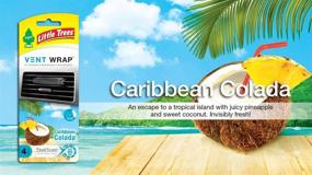 img 2 attached to 🌴 Little Trees Vent Wrap Caribbean Colada Car Air Freshener - Long-Lasting Scent, Invisibly Fresh! (16 count, 4-Packs)