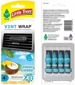 img 3 attached to 🌴 Little Trees Vent Wrap Caribbean Colada Car Air Freshener - Long-Lasting Scent, Invisibly Fresh! (16 count, 4-Packs)
