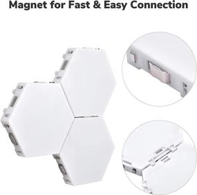 img 1 attached to 🔶 Hexagon LED Lights: Smart, Touch-Controlled Modular Wall Panels for DIY Geometry Splicing - Perfect Hallway Night Light and Festive Gift, 6 Pack