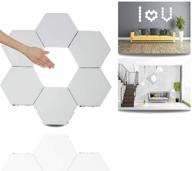 🔶 hexagon led lights: smart, touch-controlled modular wall panels for diy geometry splicing - perfect hallway night light and festive gift, 6 pack logo