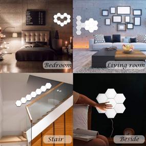 img 2 attached to 🔶 Hexagon LED Lights: Smart, Touch-Controlled Modular Wall Panels for DIY Geometry Splicing - Perfect Hallway Night Light and Festive Gift, 6 Pack