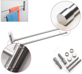 img 1 attached to 🛀 Swing Out Towel Bar: Stainless Steel Swivel Rack for Space Saving Bathroom Organization