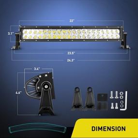 img 3 attached to 🚛 Nilight - 70015C-A 22-дюймовая 120W Кривая прожекторная фара / комбинированный светодиодный рабочий фонарь, вспомогательные фары для грузовиков, лодок, джипов. 2-летняя гарантия.