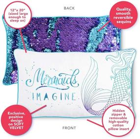 img 3 attached to 🧜 Mermaid Toddler & Kids Pillow - Reversible Sequin Cover for Girls - Perfect Mermaid Birthday Gift