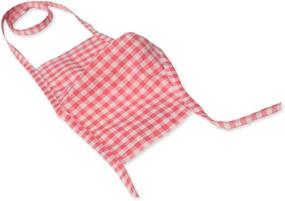 img 1 attached to 👥 Moosberry Adults' Coral Gingham Reusable Cotton Face Masks (Size L) - Pack of 2