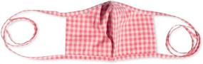 img 2 attached to 👥 Moosberry Adults' Coral Gingham Reusable Cotton Face Masks (Size L) - Pack of 2