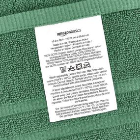 img 2 attached to 🟢 Malachite Green 6-Pack GOTS Certified Organic Cotton Hand Towel by Amazon Basics