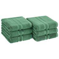 🟢 malachite green 6-pack gots certified organic cotton hand towel by amazon basics logo