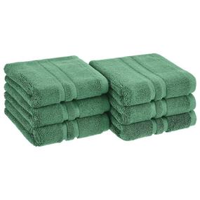 img 4 attached to 🟢 Malachite Green 6-Pack GOTS Certified Organic Cotton Hand Towel by Amazon Basics