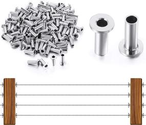 img 4 attached to 🔗 100-Piece Stainless Steel Protector Sleeves for Cable Railing - T316 Sleeves for 1/8, 5/32, and 3/16 Inch Wire Rope - Rust-Proof Decking Handrail for Staircases, Metal Posts, and Balustrades