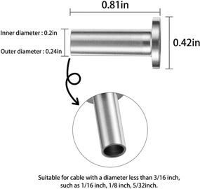 img 3 attached to 🔗 100-Piece Stainless Steel Protector Sleeves for Cable Railing - T316 Sleeves for 1/8, 5/32, and 3/16 Inch Wire Rope - Rust-Proof Decking Handrail for Staircases, Metal Posts, and Balustrades