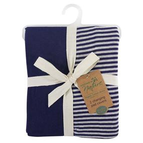 img 1 attached to 👶 Touched by Nature Unisex Baby Organic Cotton Changing Pad Cover in Navy Heather Gray - One Size