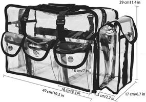 img 3 attached to 👜 Transparent Travel Makeup Bag with 5 External Pockets and Shoulder Strap - Enkrio Clear Cosmetic Toiletry Carry Pouch & Beach Bag