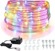 🎉 outdoor rope lights - 12v mini led multi color copper light, low voltage tube lighting with adaptor, plug and play, connectable waterproof festive string for christmas, halloween, party, camping логотип