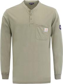 img 4 attached to BOCOMAL Shirts Resistant Cotton Retardant Men's Clothing