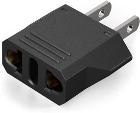 img 4 attached to Unidapt US Plug Adapter - European to USA Adapter, Small European to American Outlet Plug Adapter, EU to US Adapter, Universal Input Europe/Asia to USA/Canada Travel Power Plug Adapter (Black, 1-Pack)