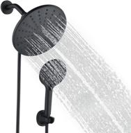 🚿 rainovo high pressure rainfall shower head with self-cleaning handheld shower combo - 3 mode setting, matte black - includes 78.7inch stainless steel shower hose & nail-free bracket logo