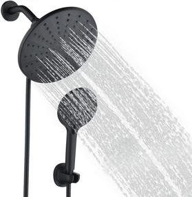 img 4 attached to 🚿 Rainovo High Pressure Rainfall Shower Head with Self-cleaning Handheld Shower Combo - 3 Mode Setting, Matte Black - Includes 78.7inch Stainless Steel Shower Hose & Nail-free Bracket