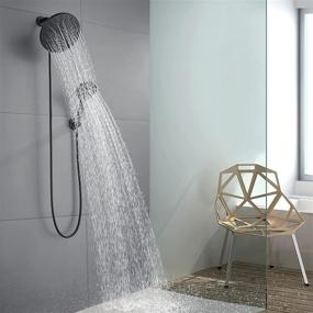 img 3 attached to 🚿 Rainovo High Pressure Rainfall Shower Head with Self-cleaning Handheld Shower Combo - 3 Mode Setting, Matte Black - Includes 78.7inch Stainless Steel Shower Hose & Nail-free Bracket