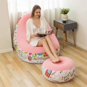 img 1 attached to CALIDAKA Inflatable Ottoman Portable Outdoor Furniture and Game & Recreation Room Furniture