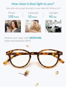 img 3 attached to 👓 MODFANS Blue Light Shield Computer Reading Glasses for Women: Ultimate Anti Blue Light UV Protection with Stylish Round Frame & Soothing Low Color Lens