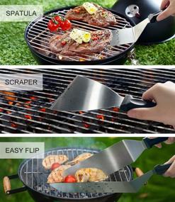 img 3 attached to 🍖 Bierdorf Griddle Accessories BBQ Grill Tools Set - 18 Pcs Outdoor Blackstone Grill Utensils with Spatula, Cheese Grater, Scraper - Perfect Gifts for Men and Women