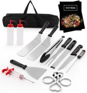 🍖 bierdorf griddle accessories bbq grill tools set - 18 pcs outdoor blackstone grill utensils with spatula, cheese grater, scraper - perfect gifts for men and women логотип