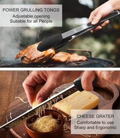 img 2 attached to 🍖 Bierdorf Griddle Accessories BBQ Grill Tools Set - 18 Pcs Outdoor Blackstone Grill Utensils with Spatula, Cheese Grater, Scraper - Perfect Gifts for Men and Women