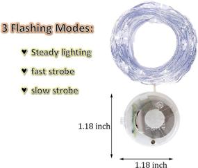 img 3 attached to 🌟 Starry String Fairy Lights: 3 Modes Firefly Lights with Timer – 20 Micro LED on 7.2ft/2m Silver Copper Wire, Battery Powered for Wedding, Christmas, DIY Centerpiece Decorations – 15 Pack (Cool White)