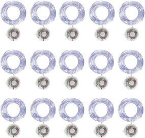 img 4 attached to 🌟 Starry String Fairy Lights: 3 Modes Firefly Lights with Timer – 20 Micro LED on 7.2ft/2m Silver Copper Wire, Battery Powered for Wedding, Christmas, DIY Centerpiece Decorations – 15 Pack (Cool White)